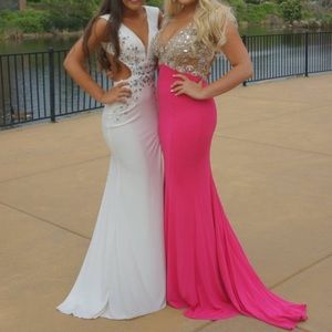 Gorgeous open back white Morilee prom dress!